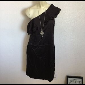 NWT Lucca Couture One Shoulder Satin Sheath Large